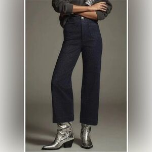 Maeve Women's Colette Sparkle Dark Blue Wide Leg Jeans size 32